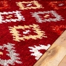 北欧風　ウィルトン織りカーペット 　ワインレッド色