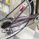 [1922]中古自転車　リサイクル自転車　シティサイクル　27ンチ　外装6段変速　2LEDオートライト　ローラーブレーキ　BAA自転車安全基準適合　ブラウン