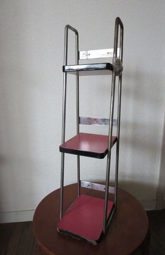◆昭和レトロ◆三段の飾り棚*ミッドセンチュリー*当時の金具付◆