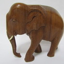 【象】木彫り◆木製◆ゾウ◆置物◆オブジェ◆インテリア