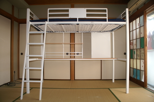 【取引完了】◆ロフトベッド デスク･ホワイトボード付き◆マットレス込◆美品
