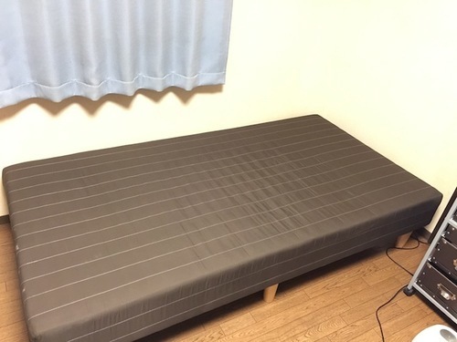 引き取り限定　値下げ交渉OK スプリングマットレスベッド シングルベッド　ブラウン
