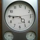 温度計と湿度計の付いた便利な壁掛け時計  