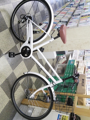 [2118]中古自転車　リサイクル自転車　シティサイクル　26インチ　外装6段変速　LEDオートライト　ホワイト