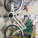 [2118]中古自転車　リサイクル自転車　シティサイクル　26インチ　外装6段変速　LEDオートライト　ホワイト