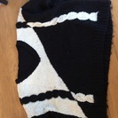手編みセーター黒白