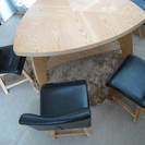 【値下げ】　天然木 ダイニングテーブルセット