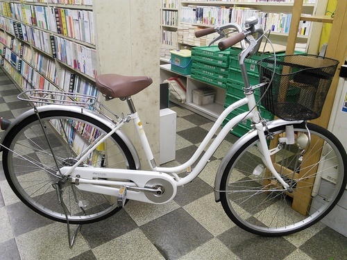 [2207]中古自転車　リサイクル自転車　シティサイクル　ママチャリ　26インチ　シングル　ホワイト