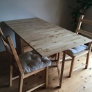 IKEA NORDENダイニングテーブル、椅子２脚【半年使用】