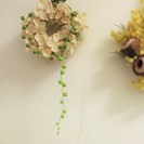 垂れ下がるグリーンネックレスリース　プリザーブド × 紫陽花 フ...