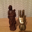古いマリア像とマリアの手の像、アンティーク