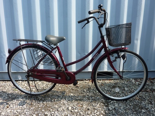 中古自転車　２６in　ワインレッド