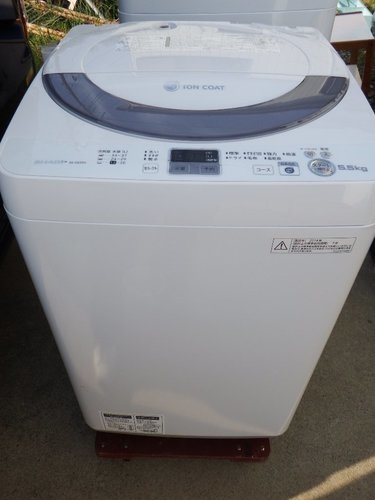 シャープ 5.5kg 全自動洗濯機　シルバー系SHARP ES-GE55N
