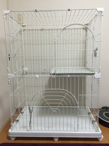 【終了】美品☆キャットケージ（ペットケージ）2段♪アイリスオーヤマPEC-902ホワイト