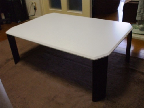 【終了】座卓 ホワイト×ブラック  90cm×60cm×32cm