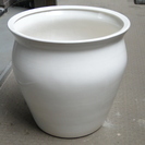 陶器植木鉢カバー　ホワイト　直径４１ｃｍ×高さ４０ｃｍ