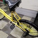 [2297]中古自転車　リサイクル自転車　ミニベロ　小径車　20インチ　外装6段変速　前カゴ・ライト付　状態良好　イエロー