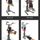 マルチトレーニング器具を売ります。（チンニング・ディップス・プッシュアップ・ニーレイズが可能）マット付きです。「おまけに８キロのダンベル２個つけます」