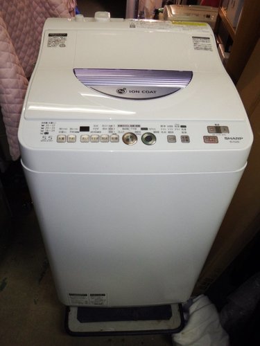 シャープ 5.5kg 乾燥付き洗濯機 ES-TG55L-A