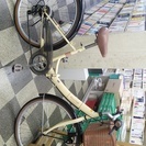 [2412]折りたたみ自転車　26インチ　外装6段変速　アイボリー