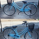 【美品】 学校指定通学自転車 ２６インチ 水色 リビルド自転車