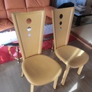 椅子　黄色　PV　2脚　☆彡