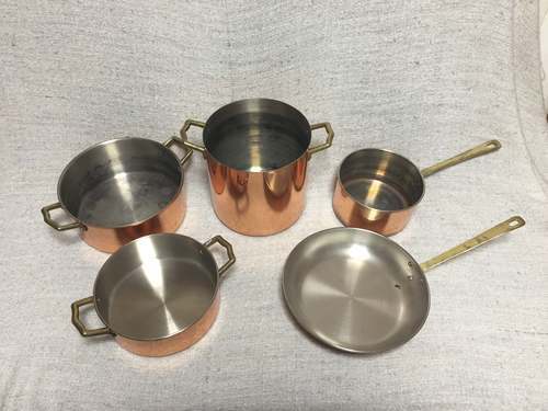 値下げしました！ 銅の調理器具　鍋４点＋フライパン１点のセット