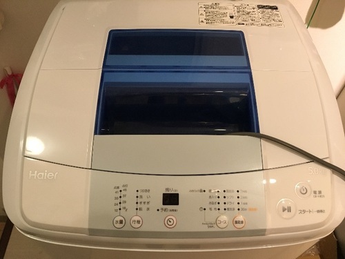 (交渉中)10000円、今年7月購入、ハイアール5kg洗濯機