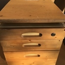 木製キャスター付き収納棚 天板昇降式 学習机の袖机