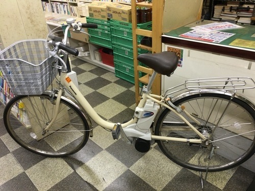 [1859]パナソニック　ALFIT vivi　電動アシスト自転車　リチウムイオン　26ンチ　内装3段変速　アルミフレーム　BAA自転車安全基準適合　アイボリー