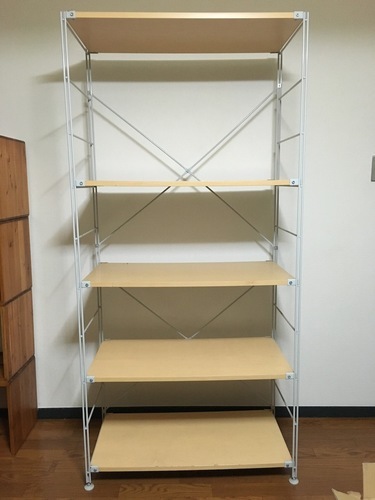 [値下げ] 無印　スチールユニットシェルフ 木製棚