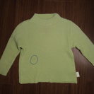 ネックセーター　黄緑　８０ｃｍ