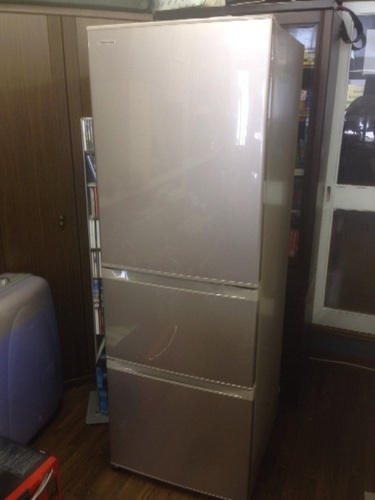 東芝 3ドア 冷蔵庫 ピンクゴールド 375L 2014年製！！ 直接引取限定 札幌