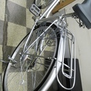 [2570]中古自転車　リサイクル自転車　シティサイクル　ママチャリ　27インチ　内装3段変速　シルバー