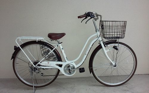 美品☆中古自転車/26インチ/LEDオートライト/外装６段/ホワイト