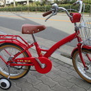 ♪Ｓｏｌｄ　Ｏｕｔ！ジモティー特価♪　　キュートな赤い１６型幼児車　アウトレット新大阪　サイクルキッズ
