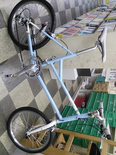 [2692]ミニベロ　小径車　20インチ　2×8段変速　Vブレーキ　ライトブルー