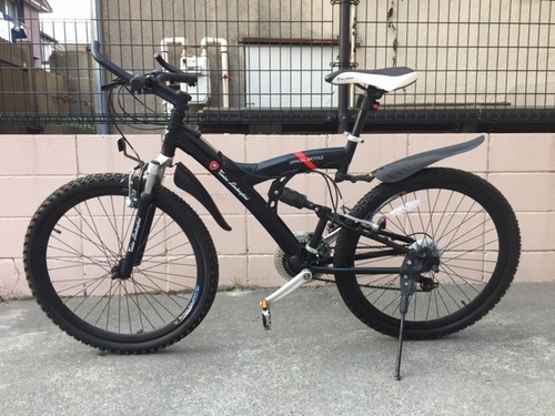 ほぼ未使用車めちゃかっこいいｍｔｂランボルギーニフルサスペンション ３ ７ ブラックブルホーンバー付き エウレカ 鹿児島中央の自転車の中古あげます 譲ります ジモティーで不用品の処分