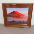 縁起物２点　赤富士（絵画）と富士山（高岡銅器）