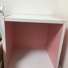 ピンク 一段カラーボックス