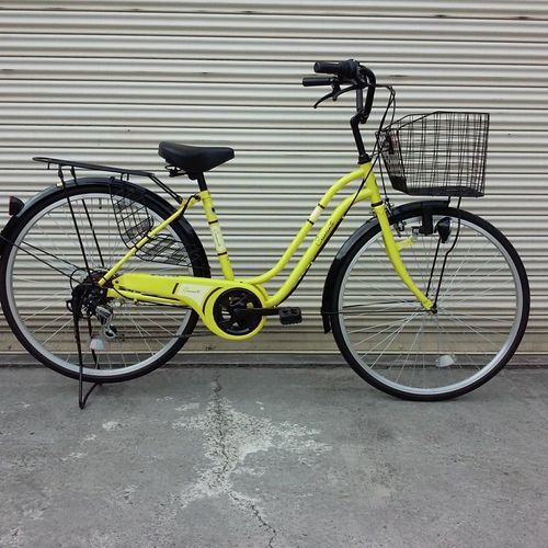 激安！美品☆中古自転車/26インチ/外装６段/イエロー