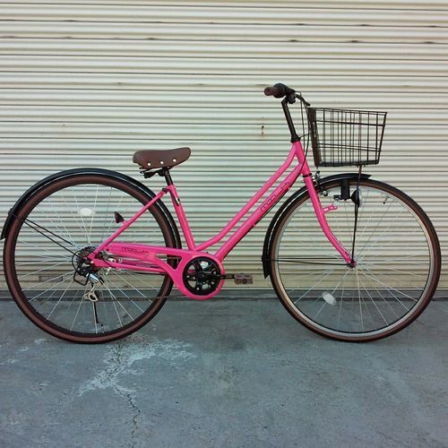 激安！美品☆中古自転車/トンボ/外装６段/２７インチ/ピンク・ブラック