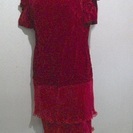 ベルベットの真っ赤なドレス　サイズM