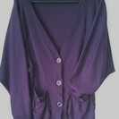 カーディガン　羽織　ドルマン袖　（Mサイズ）紫　