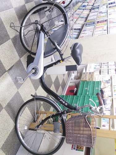 [2758]ヤマハ　PAS　パス　電動アシスト自転車　リチウムイオン　26ンチ　内装3段変速　アルミフレーム　ハンドルロック　BAA自転車安全基準適合　ダークグリーン