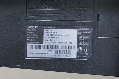 PCモニターディスプレイ　Acer G235H bmd