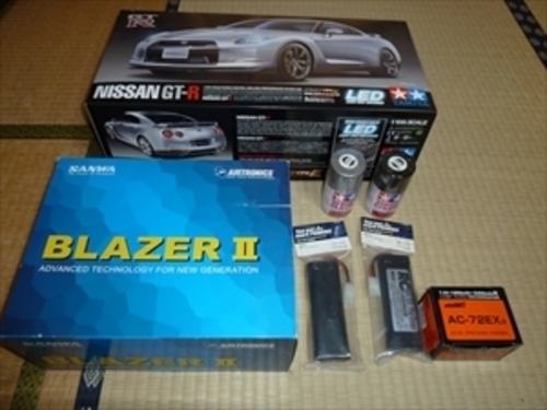 ■タミヤTT01■GT-R・プロポ・モーター・サーボ・バッテリーセット■組みかけ