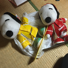 SNOOPY スヌーピー ぬいぐるみ スノボ 二体セット