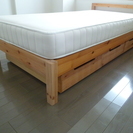 無印良品　シングルベッド（引出3個付）とマットレスのセット