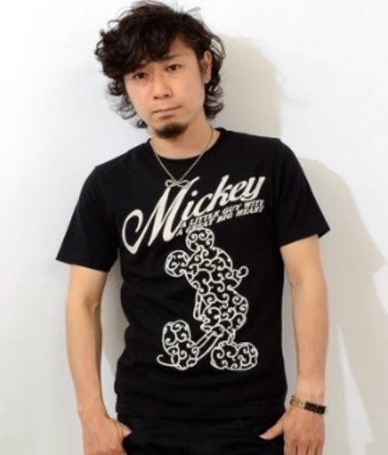 ディズニー ミッキーマウス Tシャツ 半袖 桜 刺繍 Disney Mickey　B